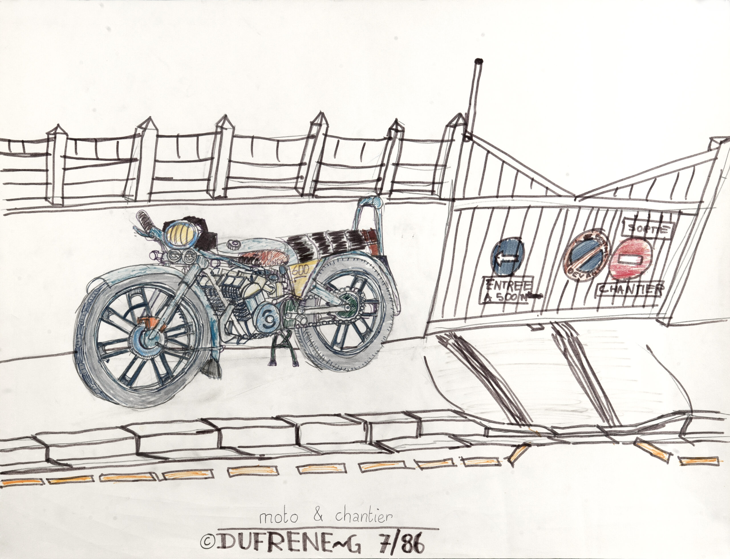 Gael Dufrène Moto et chantier1986