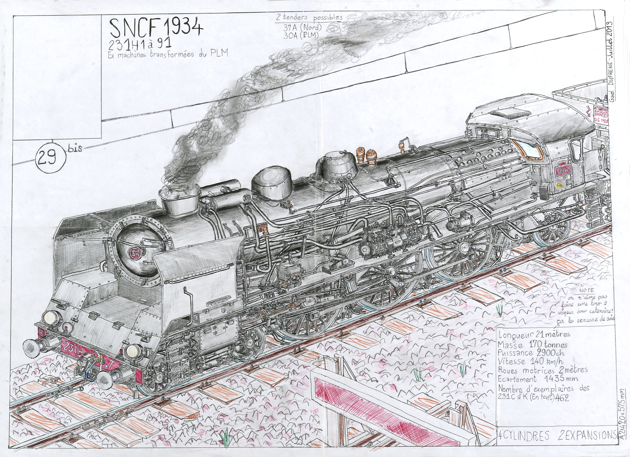 Gaël Dufrène, Locomotive 29bis 231H, 2013